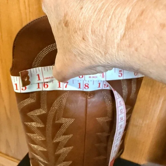 ISNOM Sz 7.5 Women's Brown Faux Leather Tall Cowboy Boots Western NIB - Picture 9 of 9